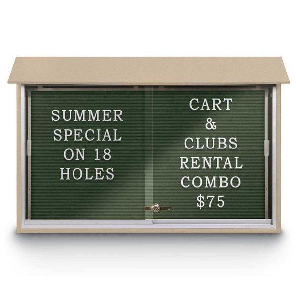 United Visual Products Outdoor Enclosed Combo Board, 72"x36", Bronze Frame/Blue & Burgundy UVCB7236ODBZ-BLUE-DBURGU